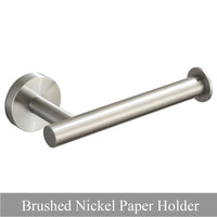Accessoires Salle de Bain Ronds Inox à la Pièce, Chromé, Noir, Nickel, Doré