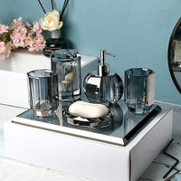 Accessoires Salle de Bain en Verre Cristal à la Pièce, 19 Articles