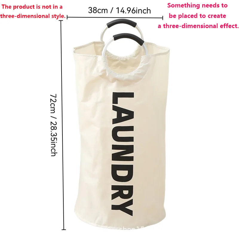Grand Panier à Linge Pliable en Tissu Oxford 82 L, Poignées Rembourrées