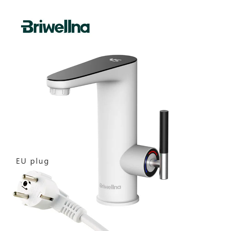 Robinet Chauffe-Eau Instantané Électrique pour Lavabo, Levier et Afficheur, 3 200 W