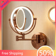 Miroir de Maquillage LED Grossissant 10X Tactile Mural Double Bras Extensible