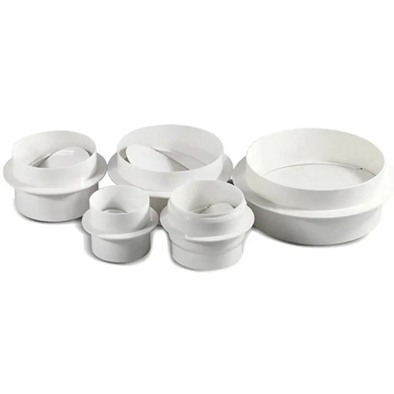 Clapet Anti-Retour de Conduit à Collerette, PVC Blanc, 80 à 150 mm