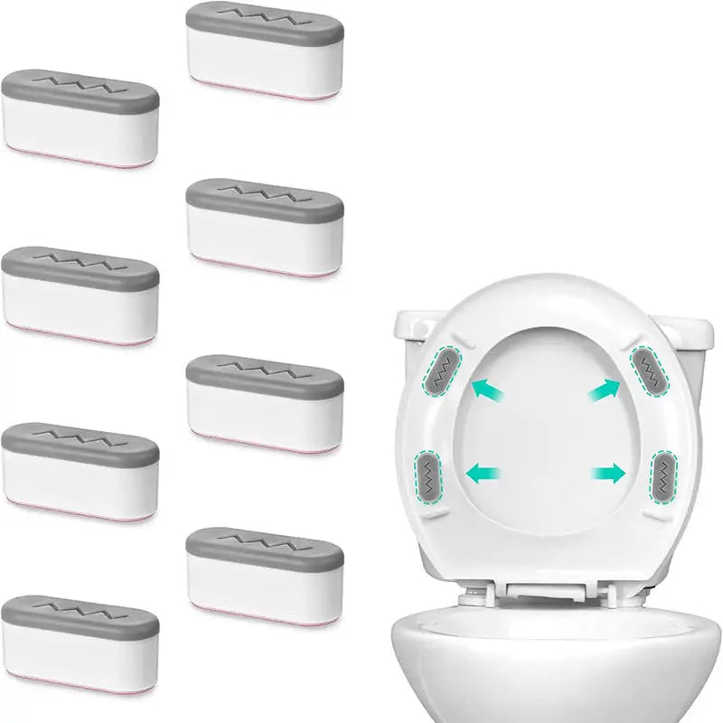 Butée d'Abattant WC Adhésive en Arc ou Ellipse, Lot de 4 Pièces