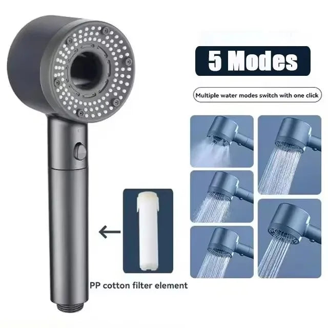 Pommeau de Douche Filtrant 5 Modes, 4 Coloris, Accessoires à la Pièce