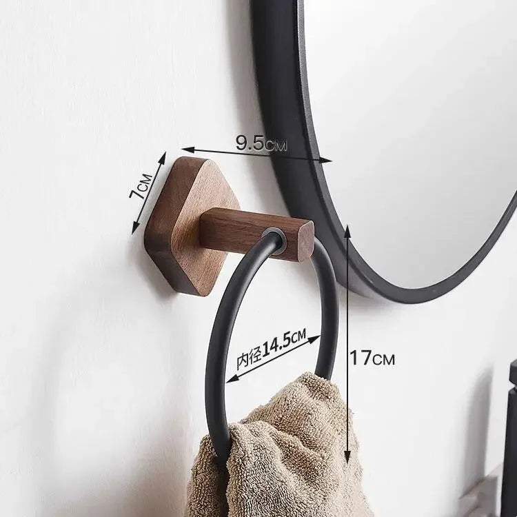 Accessoires Salle de Bain Bois Noyer Noir à la Pièce, 15 Articles