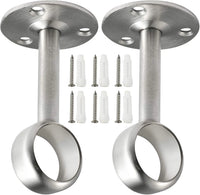 Support de Tringle Rideau de Douche au Plafond, Acier Brossé 25 mm