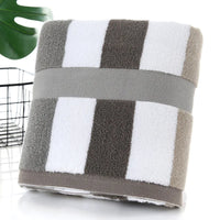 Serviette de Bain Éponge Rayée 70 x 140 cm en 4 Coloris