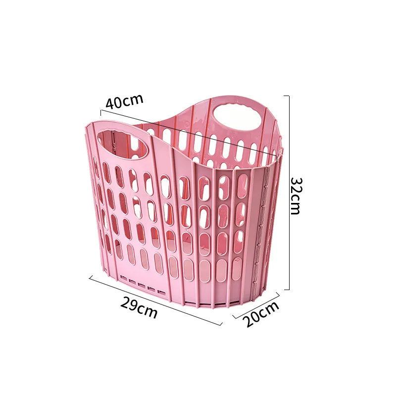 Panier à Linge Pliable Ajouré en Plastique, 3 Tailles, 4 Coloris
