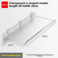Étagère Salle de Bain Murale en Acrylique Transparente, Sans Perçage