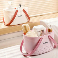 Panier de Douche Portable à Anses 25 cm, Gris, Blanc ou Rose