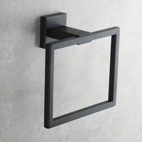 Porte-Serviette Anneau Carré Mural en Inox 304, 4 Finitions