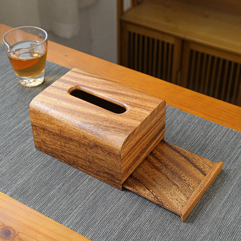 Boîte à Mouchoirs en Bois, 4 Modèles dont Fond Coulissant et Rangement