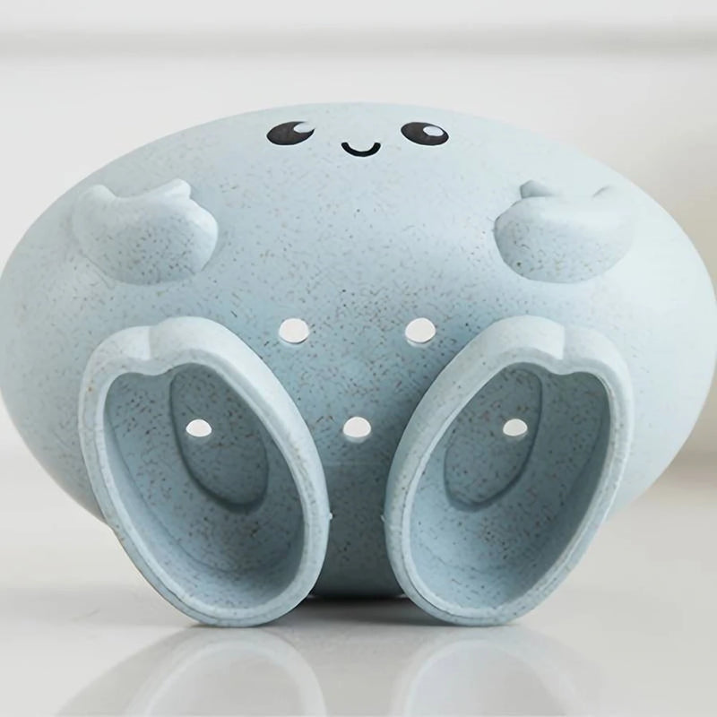 Porte-Savon Original Visage Souriant avec Pieds, Coupelle à Poser, 4 Couleurs