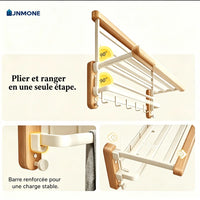 Set Accessoires Salle de Bain Bois et Blanc 7 Pièces