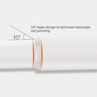 Barre de Douche Télescopique en Acier, Blanc ou Noir, 30 à 80 cm