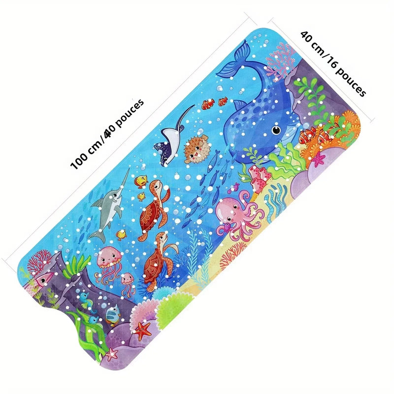 Tapis de Baignoire Antidérapant Extra Long 40 x 100 cm à Ventouses