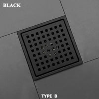 Bonde de Douche Carrée Inox 15 x 15 cm, Grille ou Plaque Invisible
