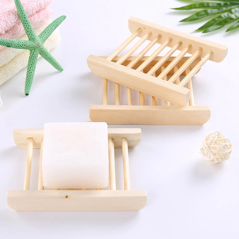 Porte-Savon en Bois à Lattes, Lot de 10, 11,5 x 8 cm