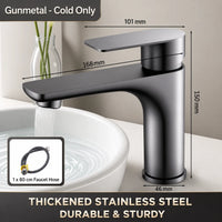 Mitigeur Lavabo Inox Noir Mat Poignée Unique