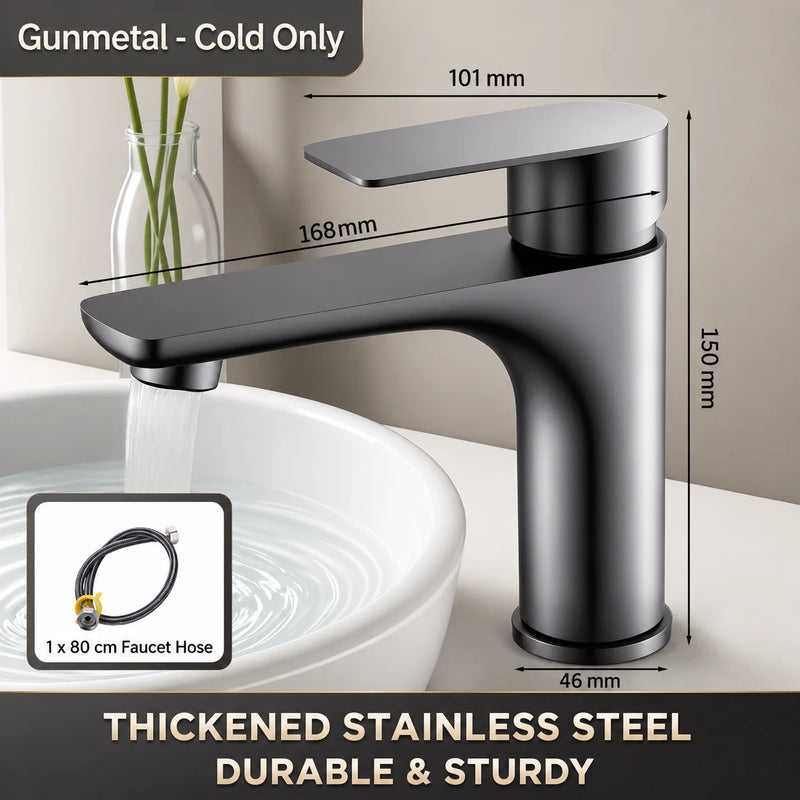 Mitigeur Lavabo Inox Noir Mat Poignée Unique