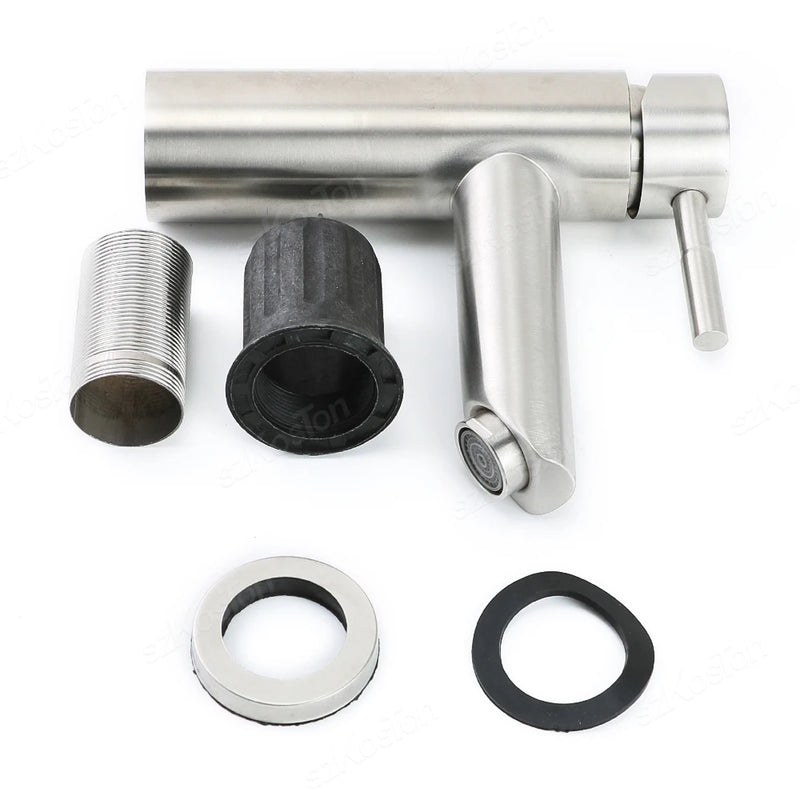 Mitigeur Lavabo à Poser Noir Mat, Gris ou Inox Brossé