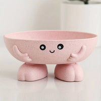 Porte-Savon Original Visage Souriant avec Pieds, Coupelle à Poser, 4 Couleurs