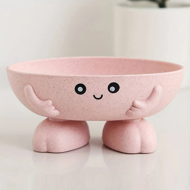 Porte-Savon Original Visage Souriant avec Pieds, Coupelle à Poser, 4 Couleurs