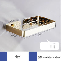 Porte-Savon Mural en Inox Grillagé avec Vidange