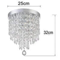 Lustre en Cristal Chromé G9 pour Cuisine, Salon ou Chambre, 25 cm