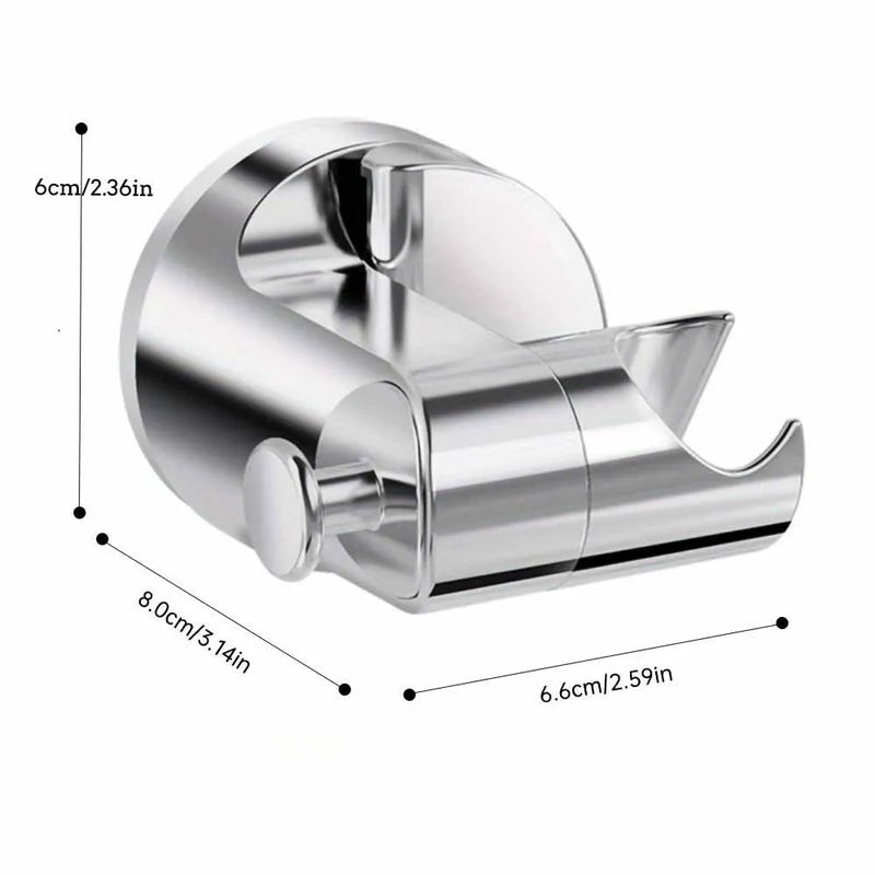 Support de Douchette Sans Perçage à Ventouse Pivotant, Argent, Noir ou Blanc