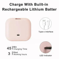 Miroir de Poche LED Carré Pliant Rechargeable USB-C 2x, Rose ou Blanc