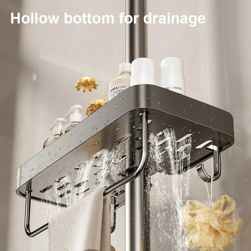 Étagère de Douche Aluminium pour Barre 19 à 25 mm, 25,5 cm