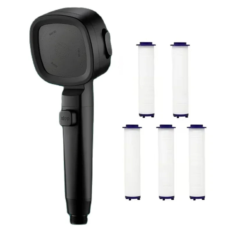 Pommeau de Douche Carré Chromé Haute Pression Filtrant