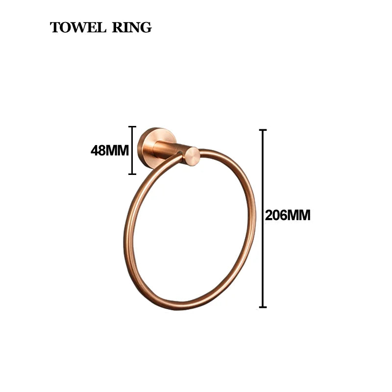 Ensemble d'Accessoires de Salle de Bain Or Rose Brossé Inox