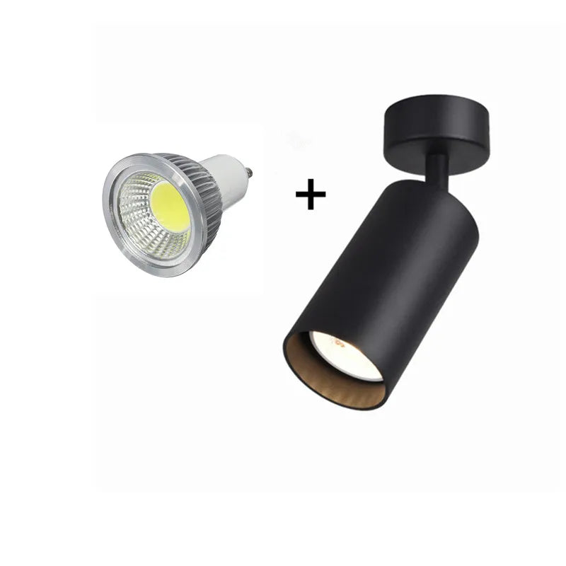Plafonnier Cuisine Spot Orientable GU10 en Saillie, Noir, Blanc ou Doré
