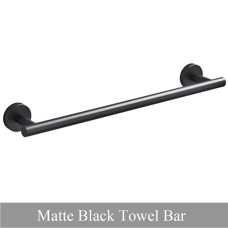 Accessoires Salle de Bain Ronds Inox à la Pièce, Chromé, Noir, Nickel, Doré