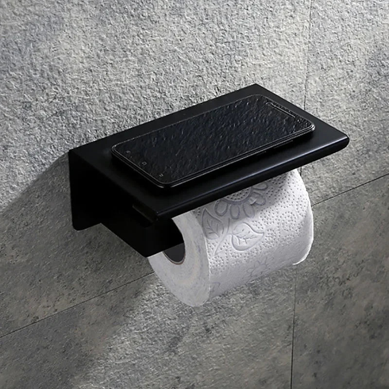 Porte-Papier Toilette Mural Inox 304 avec Tablette Téléphone, 5 Finitions