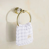 Accessoires Salle de Bain Doré Cristal Frise Grecque à la Pièce, 14 Articles