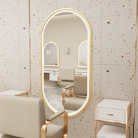 Miroir LED Salle de Bain Ovale Cadre Doré Aluminium Anti-Buée