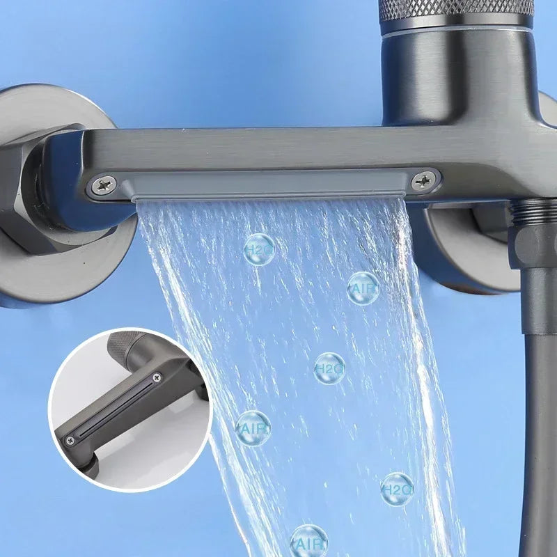 Robinet Baignoire Mural Cascade en Laiton, Seul ou avec Douchette, 3 Finitions