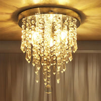 Lustre en Cristal Chromé G9 pour Cuisine, Salon ou Chambre, 25 cm