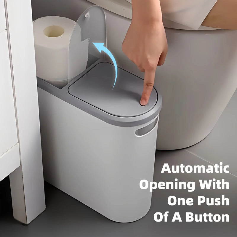 Poubelle Salle de Bain Compacte Poignée Intégrée 10 Litres