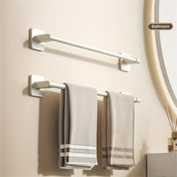 Porte-Serviette sur Pied Aluminium Blanc Ajustable 40-60 cm
