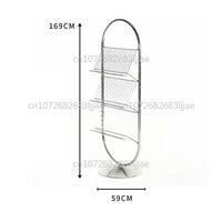 Miroir sur Pied Ovale Rotatif Inox 169 cm, 3 Articles à la Pièce
