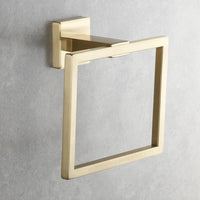 Porte-Serviette Anneau Carré Mural en Inox 304, 4 Finitions