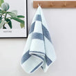 Serviette de Toilette Gaufrée Rayée Bleu et Blanc 32 x 72 cm
