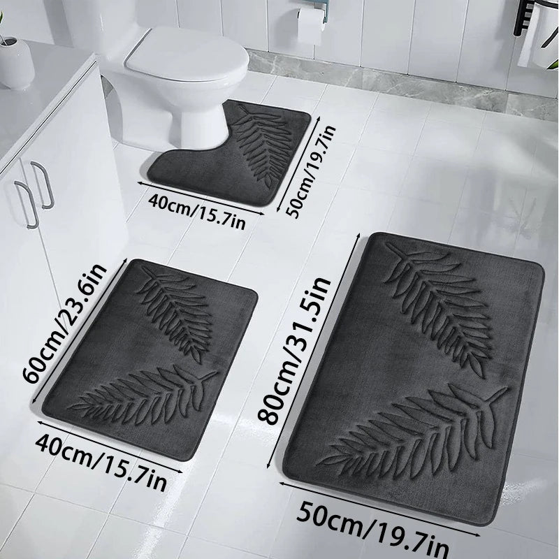 Tapis de Bain Antidérapant Lot de 3 Pièces