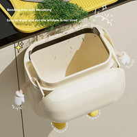 Poubelle Murale de Cuisine Mignonne Blanc Crème, 9 ou 12 L