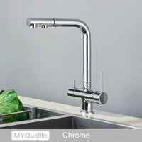 Mitigeur de Cuisine Filtrant Laiton Double Poignée Extractible