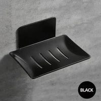 Porte-Savon Mural Sans Perçage en Inox, Noir, Blanc ou Gris, Autodrainant